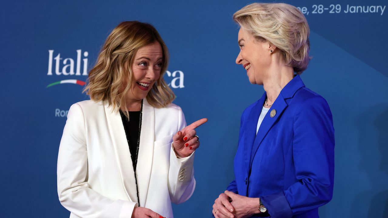 Giorgia Meloni and Ursula von der Leyen