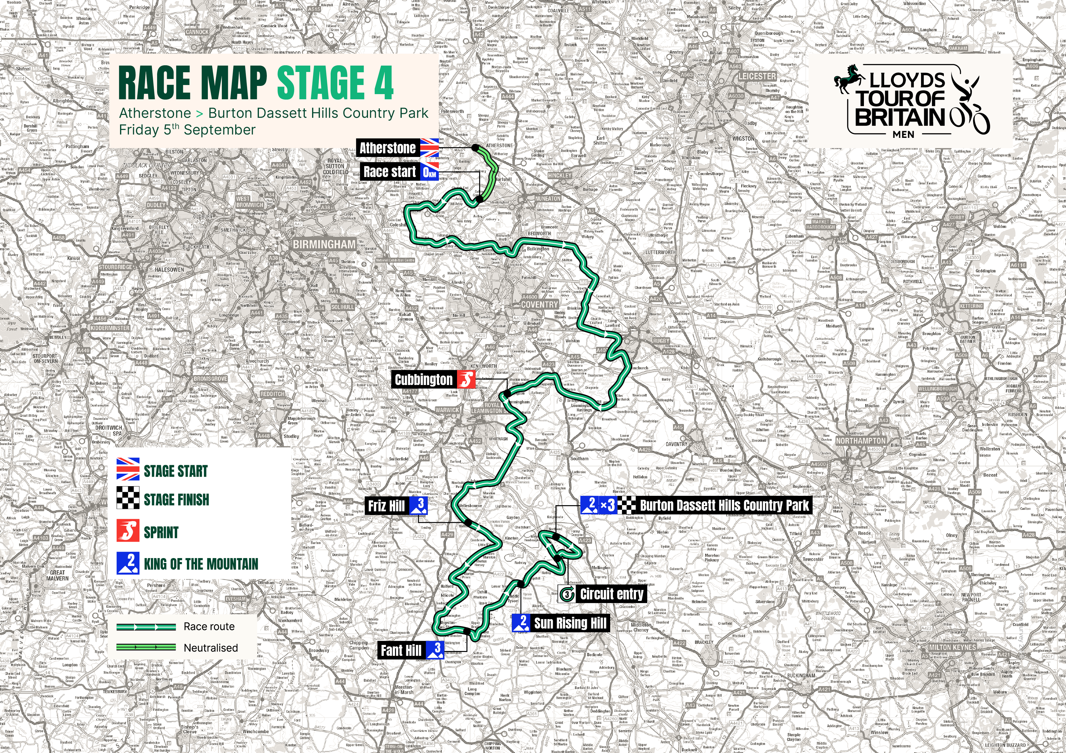 The maps of the Tour of Britain Men 2025