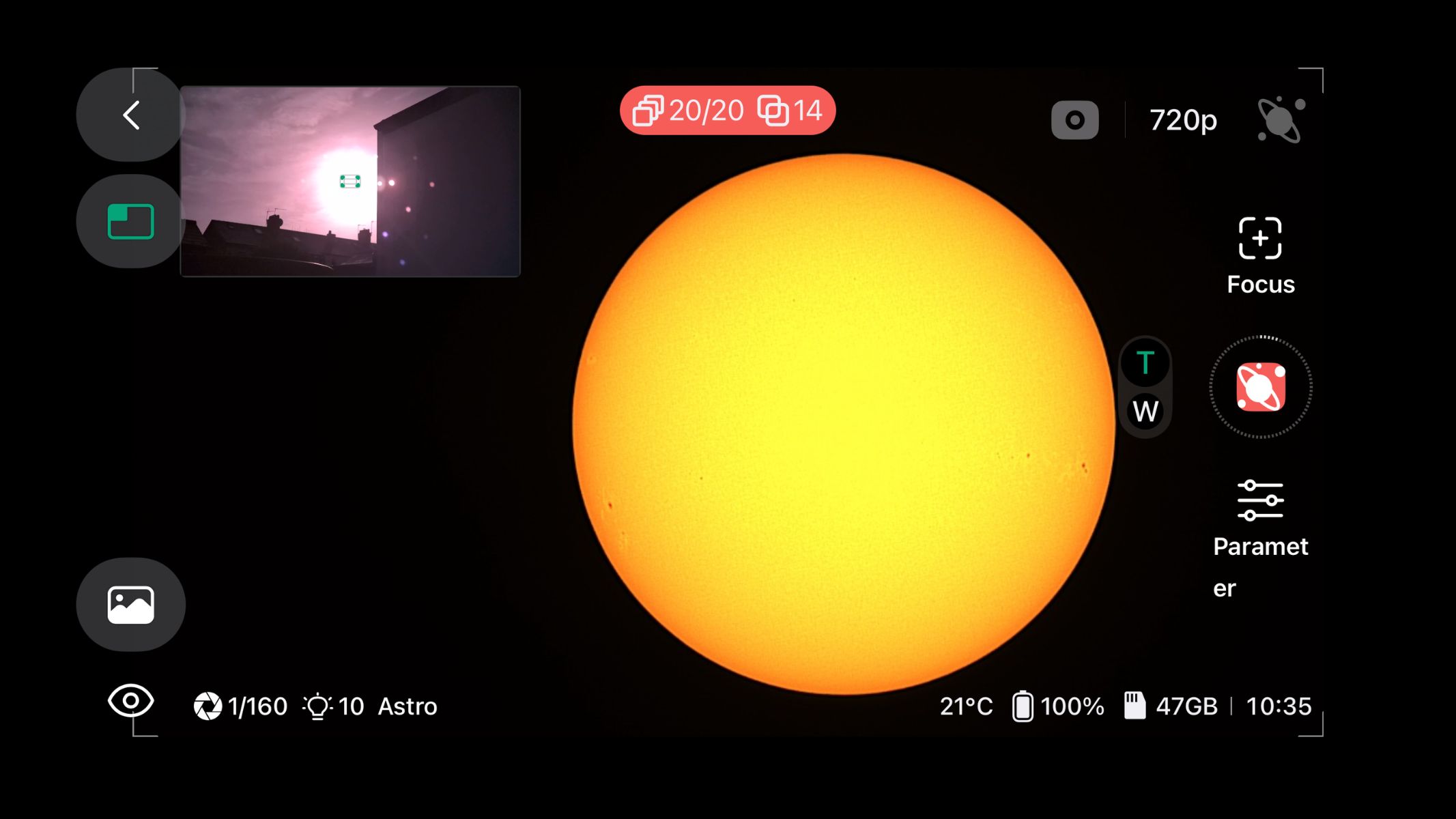 screenshot from the DWARFLAB Dwarf Mini app