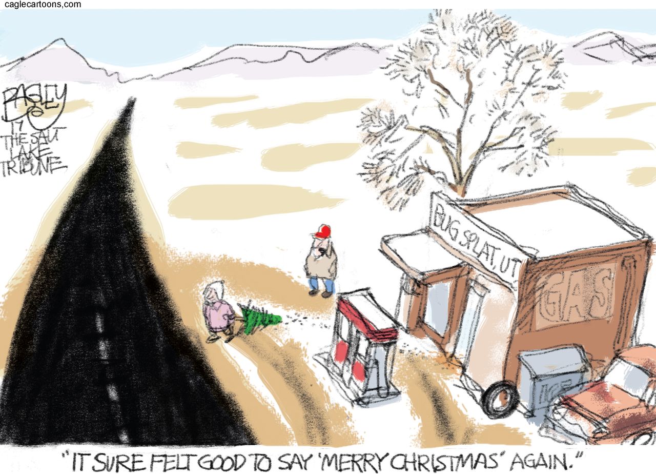 Political cartoon U.S. War on Christmas Trump supporters