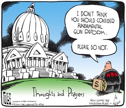 Political cartoon U.S. NRA Congress gun control