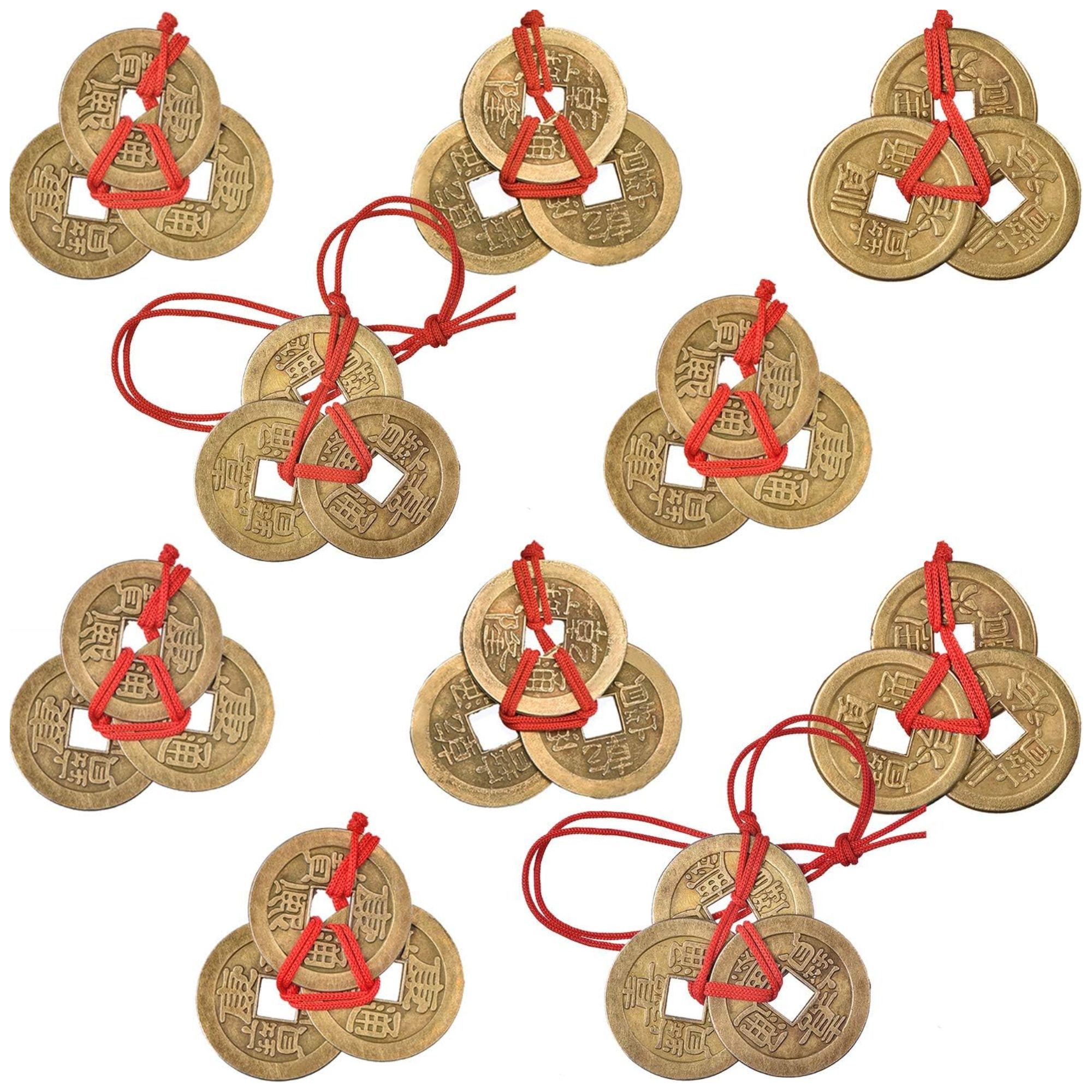 Chinese Fortune Coins with red string