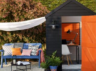 Winter garden ideas: painted shed Cuprinol