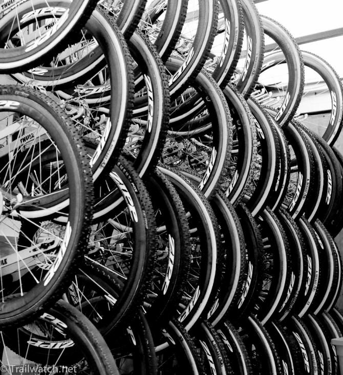 It takes a lot of wheels to support the Cannondale racing team