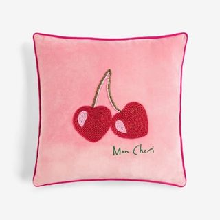 Next Pink Cherry Hearts Valentines Cushion