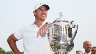 Brooks Koepka with the PGA Championship trophy after winning in 2023 at Oak Hill