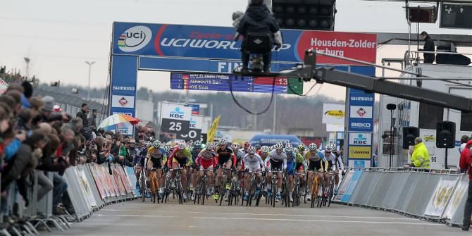 The elite men's World Cup race at Heusden-Zolder, Belgium has begun!