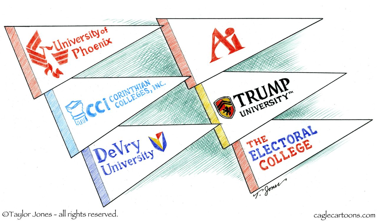 Political cartoon U.S. Donald Trump Electoral College