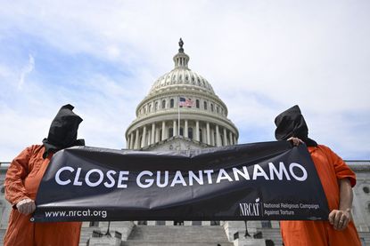 protestors calling for the release of detainees at Guantanamo Bay prison