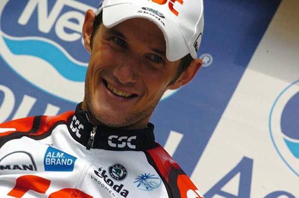 A happy Schleck on the podium