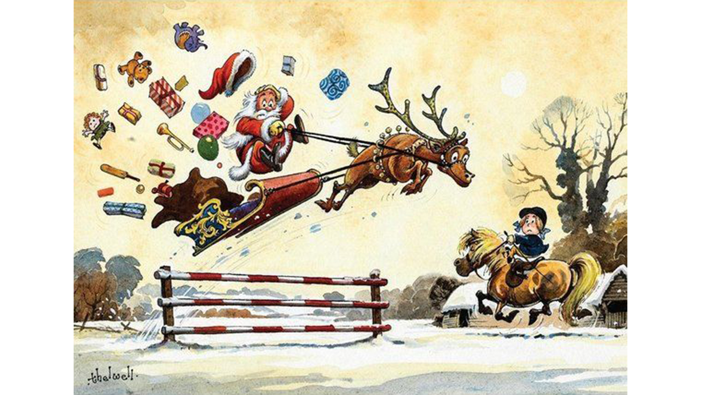 Thelwell &amp;lsquo;Showjumping Santa&amp;rsquo; Christmas card