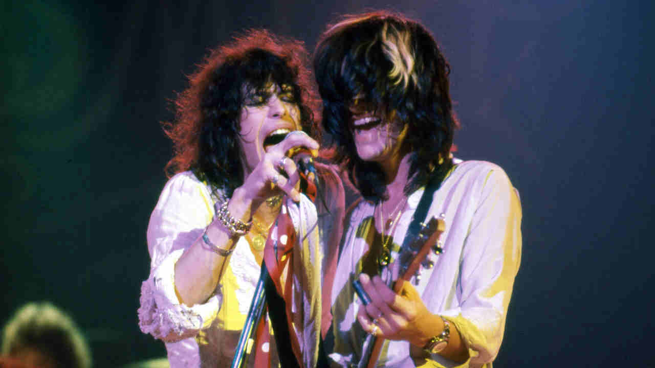 Aerosmith&amp;rsquo;s Steven Tyler and Joe Perry performing onstage in the 1980s