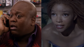 Titus Burgess and Halle Bailey side by side 