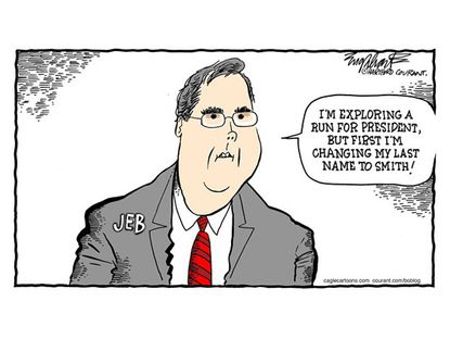 Political cartoon 2016 presidential election Jeb Bush