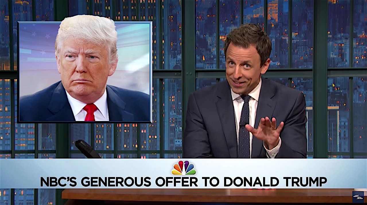 Seth Meyers tries to guss Donald Trump&amp;#039;s price for quitting the race