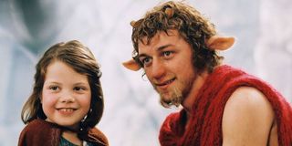 Georgie Henley and James McAvoy as Lucy and Mr Tumnus in The chronicles of Narnia: The Lion, the Witch and the Wardrobe