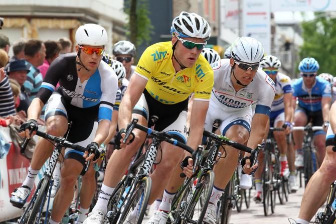 Ster ZLM Toer leader Lars Boom (Blanco) in action during the final stage