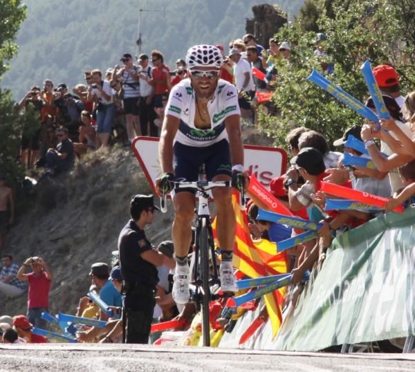 Alejandro Valverde (Movistar) nears the end of stage 6