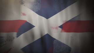 A flag, predominantly Scotland