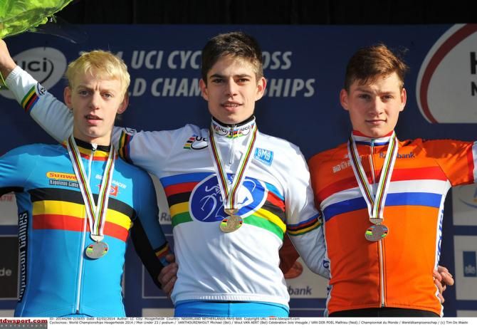 The U23 Men's podium at the Worlds