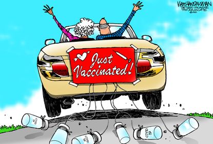 Editorial Cartoon U.S. covid vaccination