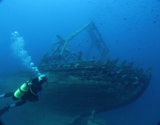 Diver and Shipwreck