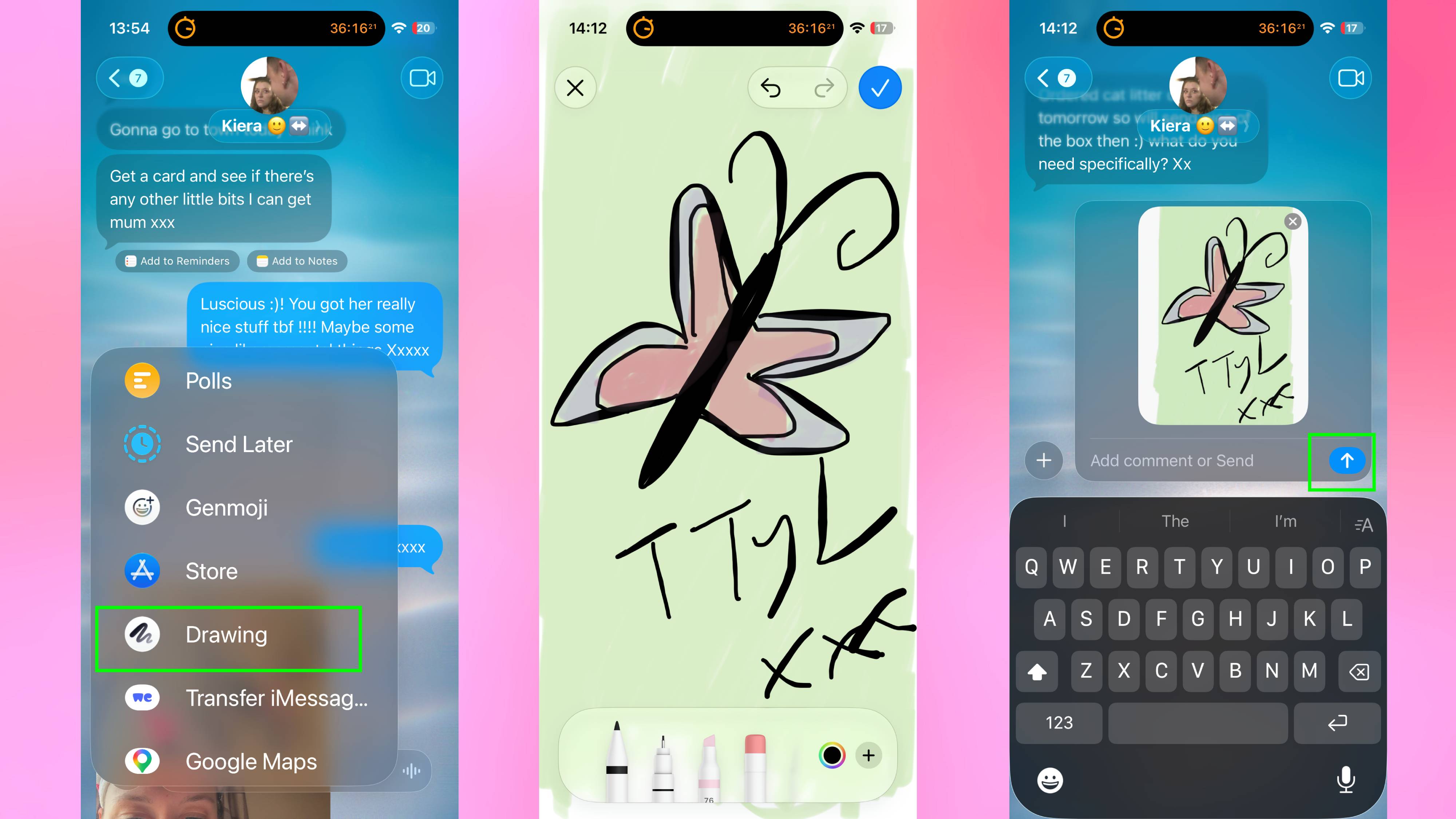 Fitur menggambar di iMessage pada iOS 27
