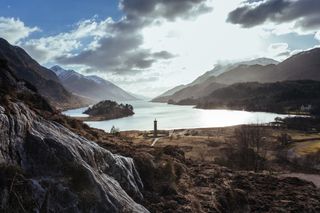 St. Finan's Isle is located on Loch Shiel, shown here, in the Scottish Highlands. The body of water was featured as the Black Lake in "Harry Potter" movies.
