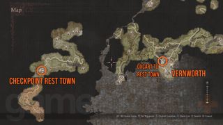 Dragon's Dogma 2 saint of the slums map to checkpoint rest town
