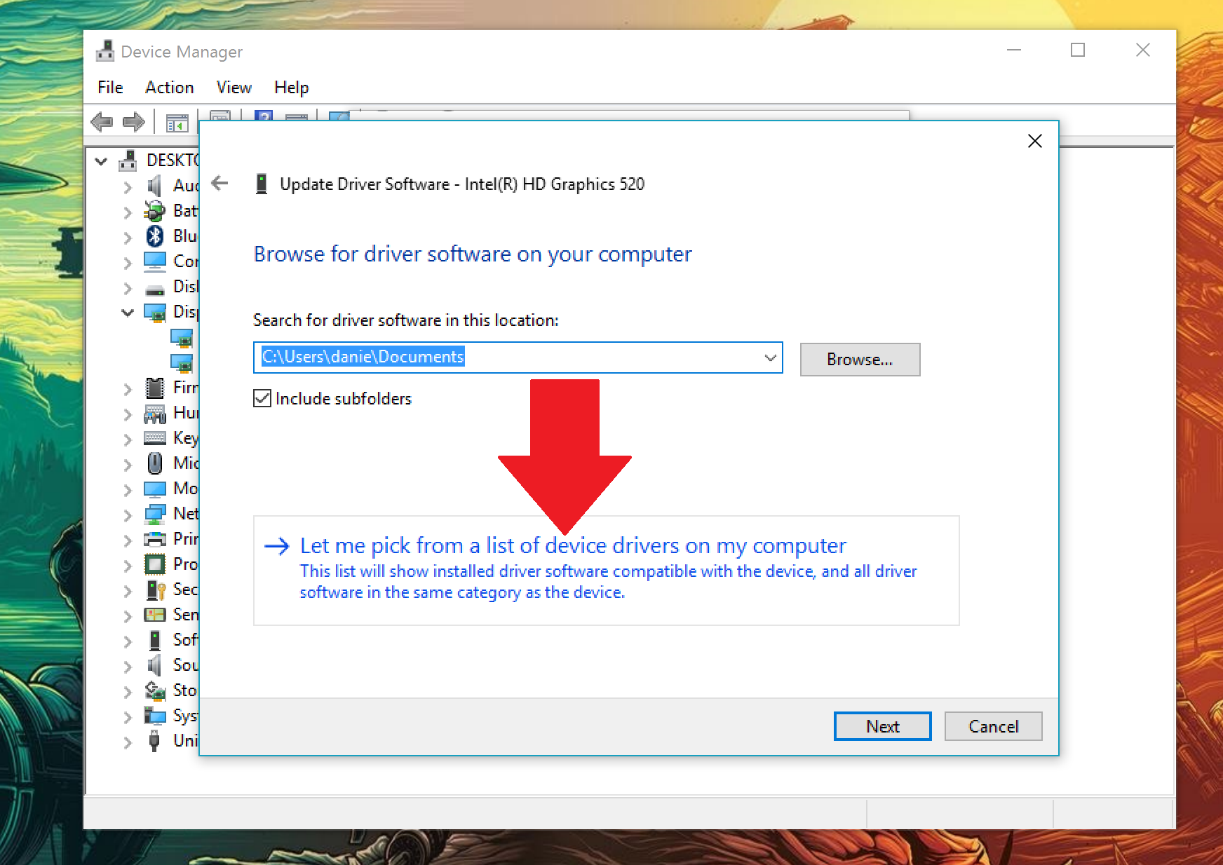 Update your graphics driver. Intel Graphics Control Panel. Device Driver in it.
