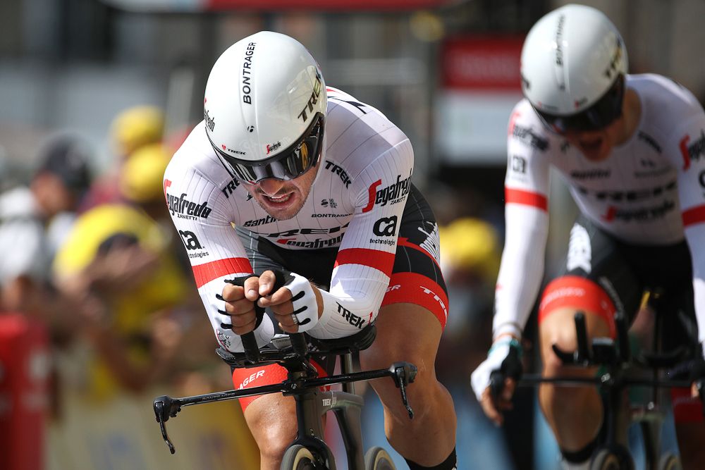 John Degenkolb (Trek-Segafredo) shows the pain of the TTT