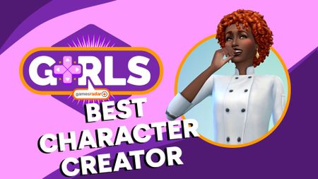 A chef in The Sims 4 appears next to the G+RLS logo