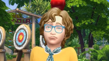 The Sims 4 character with bemused expression