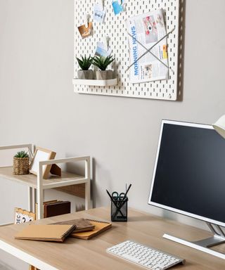 Pegboard in home office