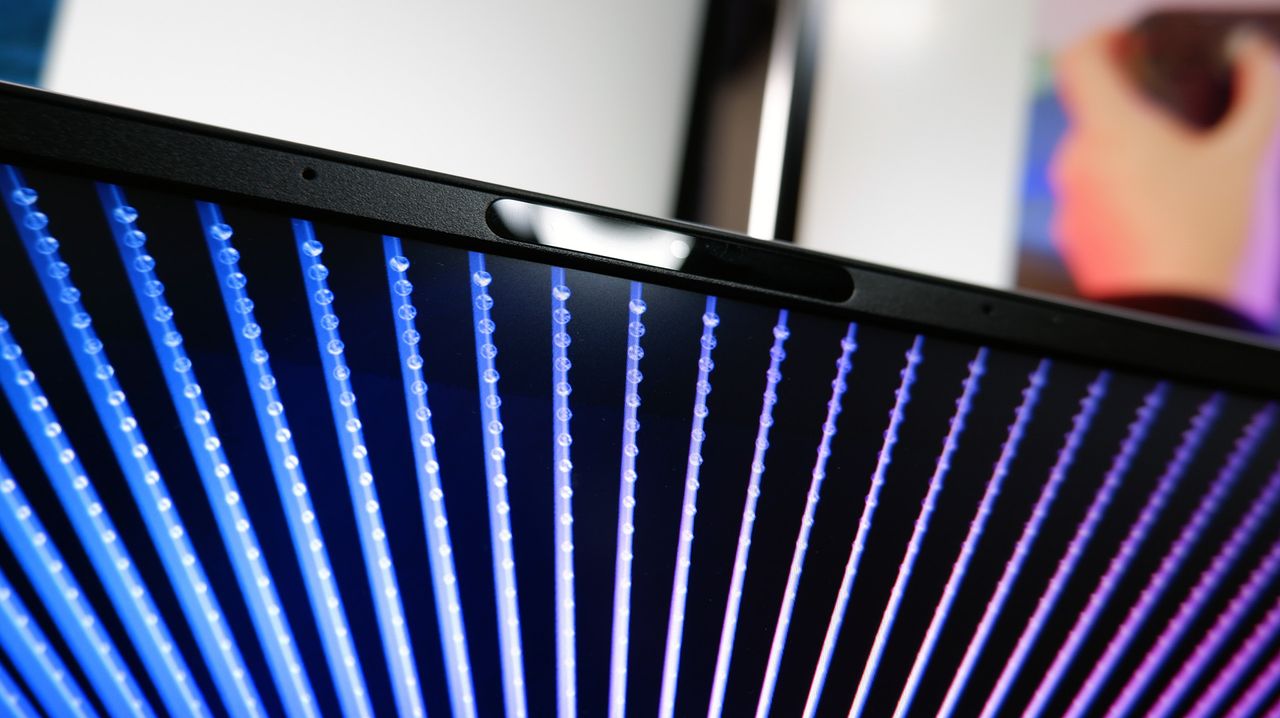 Asus ROG Zephyrus G14 gaming laptop close up of camera.
