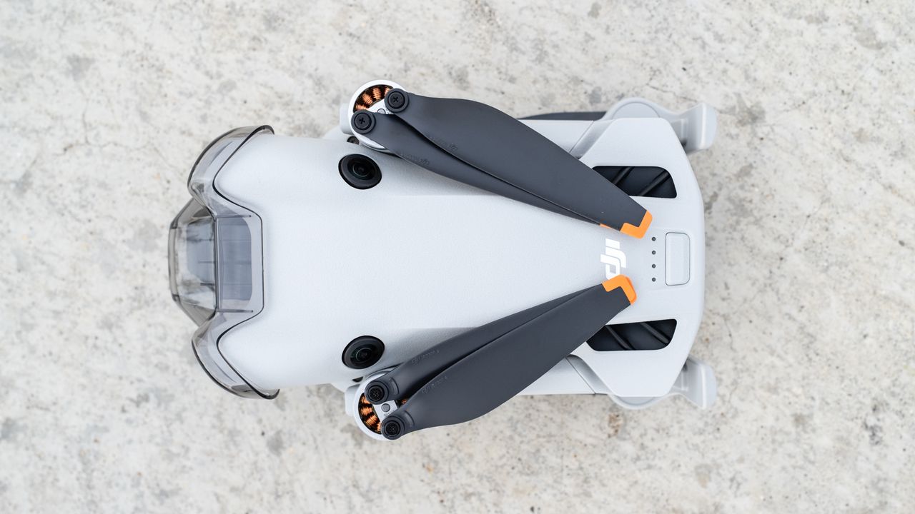 DJI Mini 4 Pro folded showing top of drone