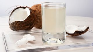 Coconut water in a glass