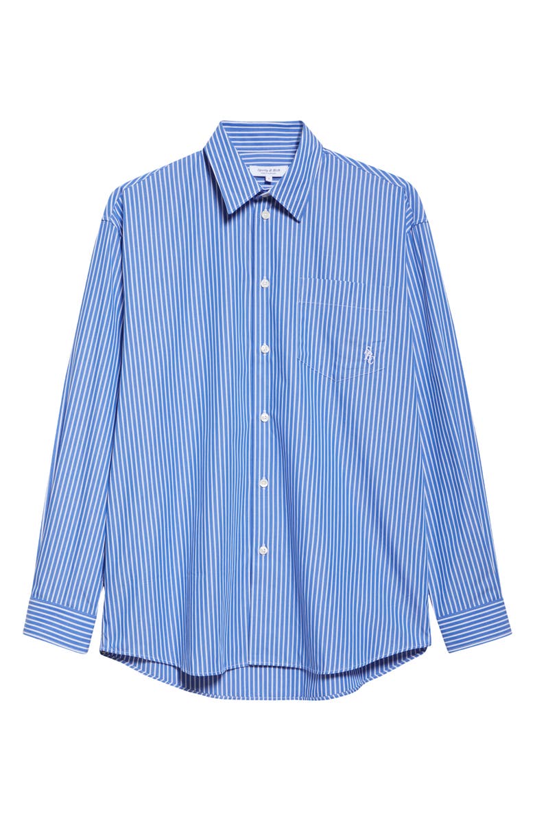 Src Stripe Oversize Cotton Poplin Button-Up Shirt