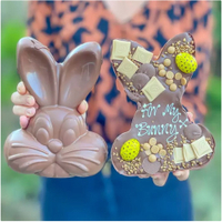 7. Personalised loaded chocolate caramel bunnies