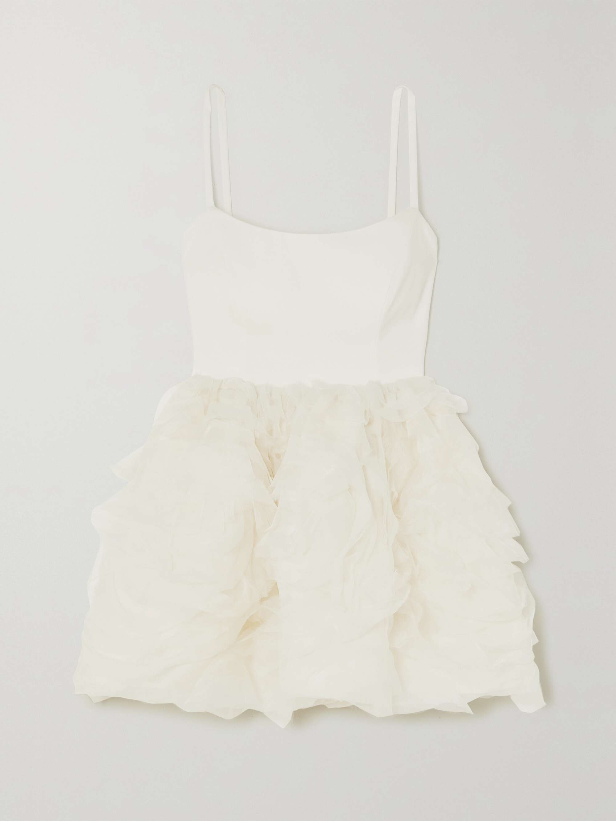 Roxy Satin-Crepe and Ruffled Organza Mini Dress