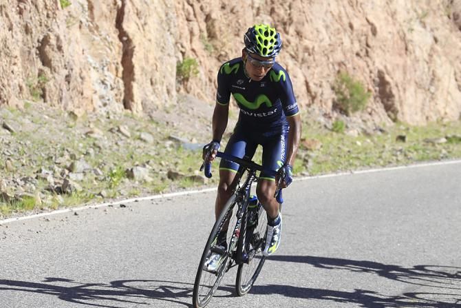 Nairo Quintana (Movistar) on the climb