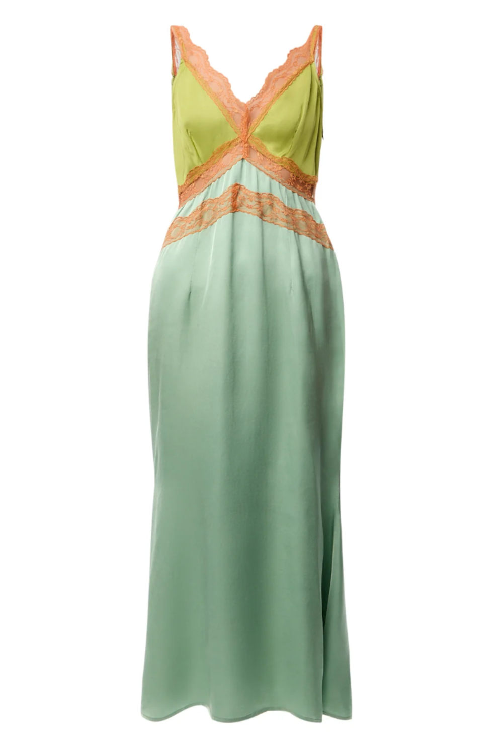 Never Fully Dressed, Gianna Lace-Trim Satin Slip Dress