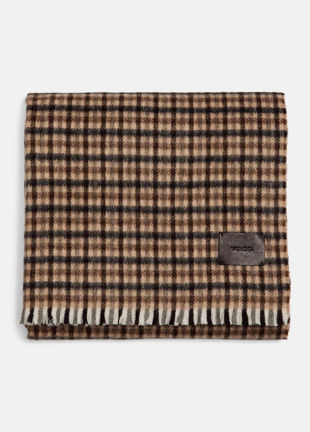 Vince Gingham Wool-Cashmere Oversized Wrap