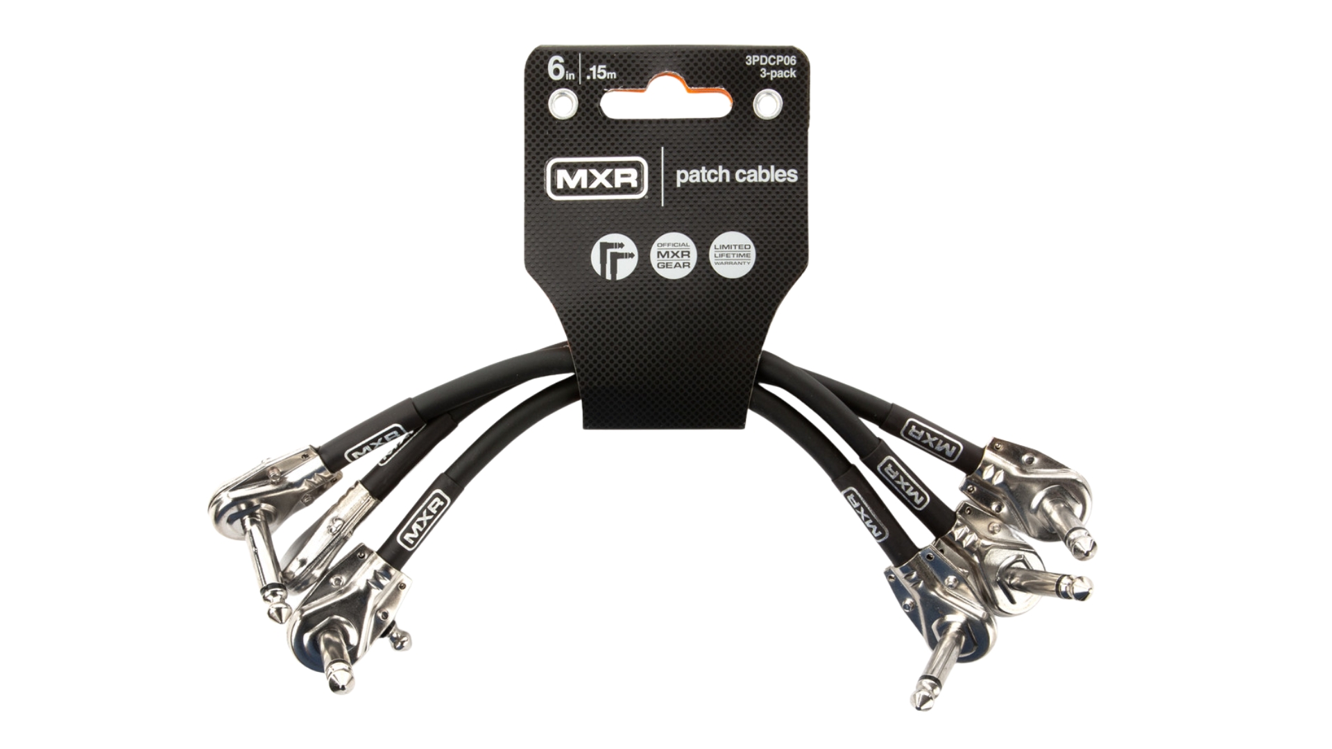 An MXR 3PDCP06 Patch Cable 3-pack in black