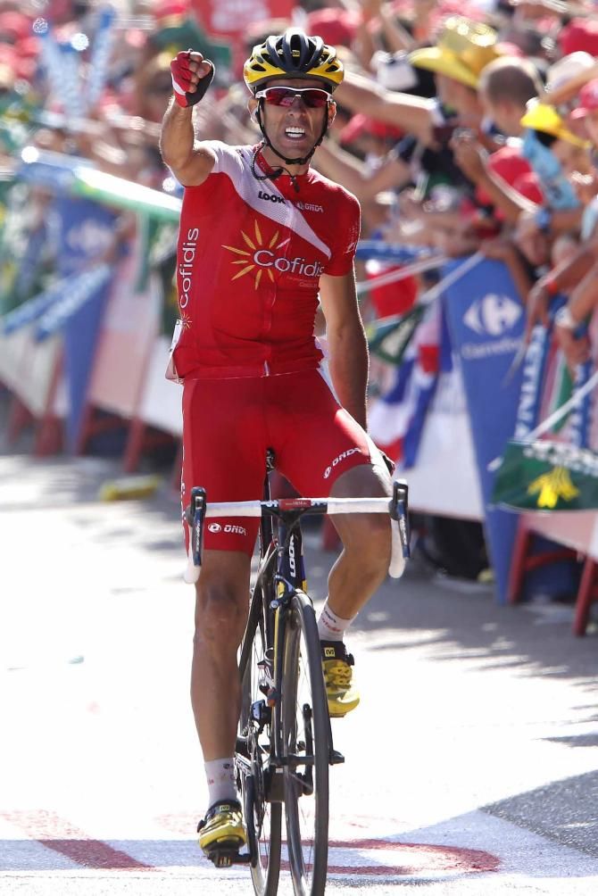 Daniel Navarro wins stage 13 of the 2014 Vuelta a Espa&ntilde;a at Parque de Cabarceno.