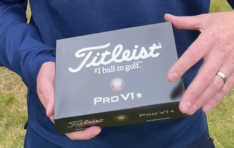 A box with the Titleist Pro V1 Star on it