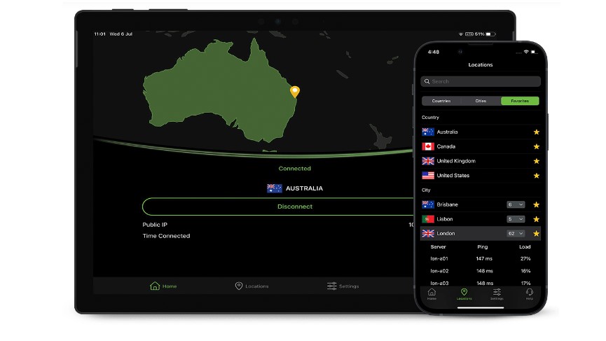 IPVanish desktop and mobile apps