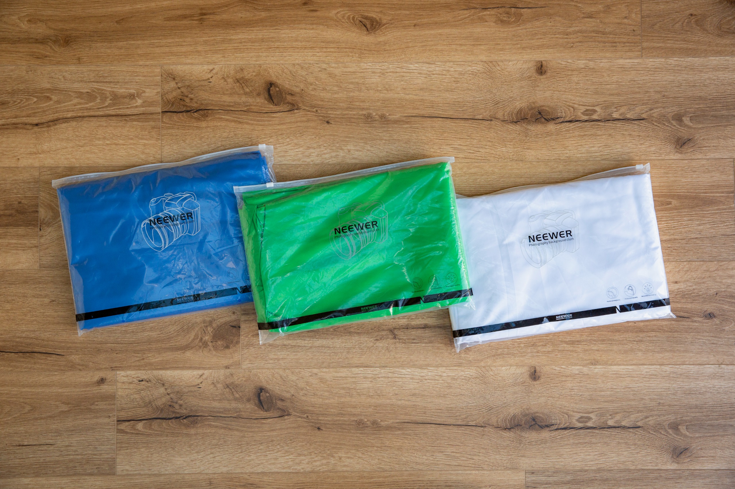 Neewer polyester muslin backdrops blue green white