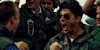 Tom Cruise Maverick Celebrating Wearing Aviators Top Gun