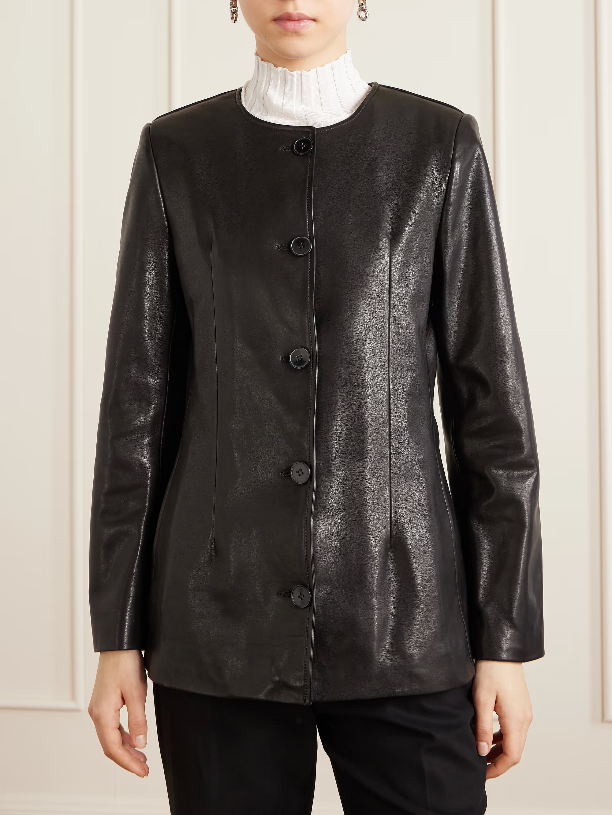 Nour Hammour, Maud paneled leather jacket